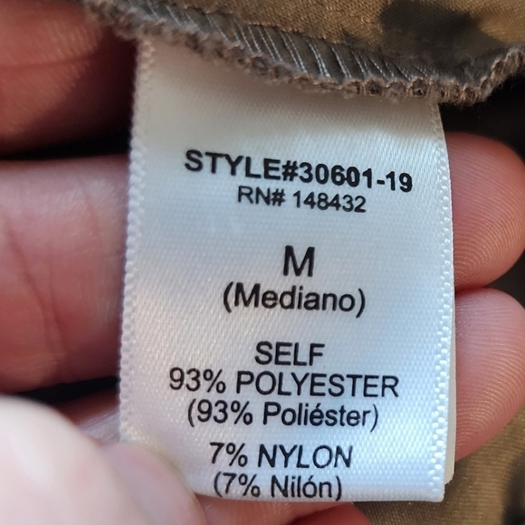 Becool Tan Hooded Utility Jacket Coat Women's Medium Drawstring Roll Tab Sleeves - Picture 10 of 11